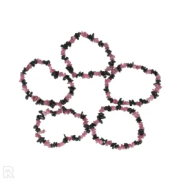 Zwarte Toermalijn - Roze Toermalijn Splitarmband
